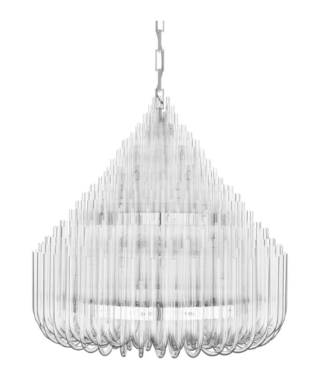 Extra Large Modern Tiers Clear Crystal Tubes Chandelier for Living Room/Hotel Lobby - briglamps