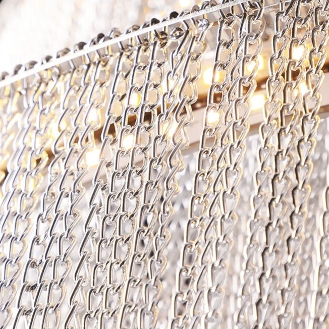Extra Large Multi - layered Post - Modern Luxury Metal Chains Chandelier for High - ceiling Room - briglamps