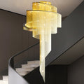 Extra Large Multi - layered Post - Modern Luxury Metal Chains Chandelier for High - ceiling Room - briglamps