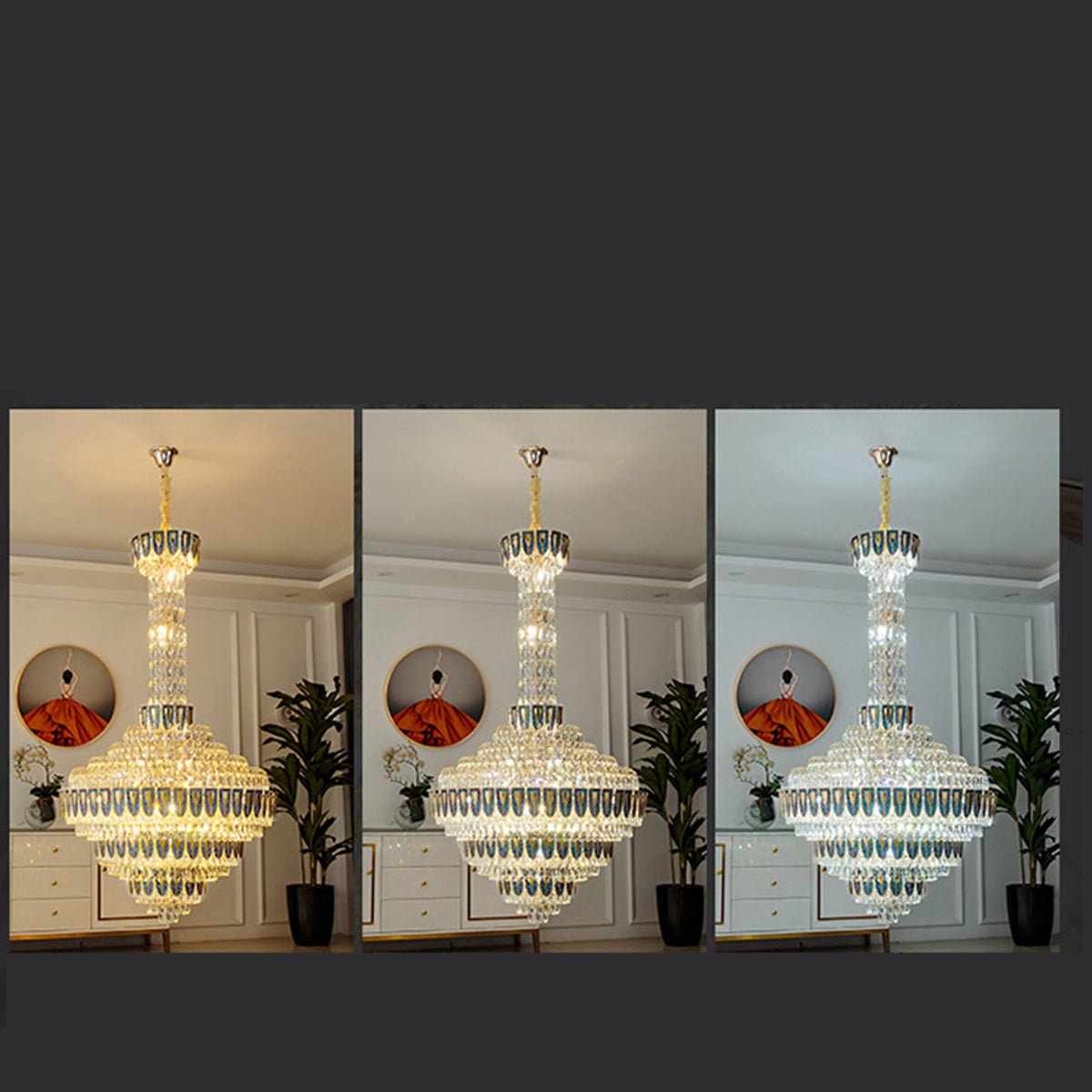 Extra Large Multi - tiered Empire Crystal Chandelier for Big Hallway/Foyer/Staircase - briglamps