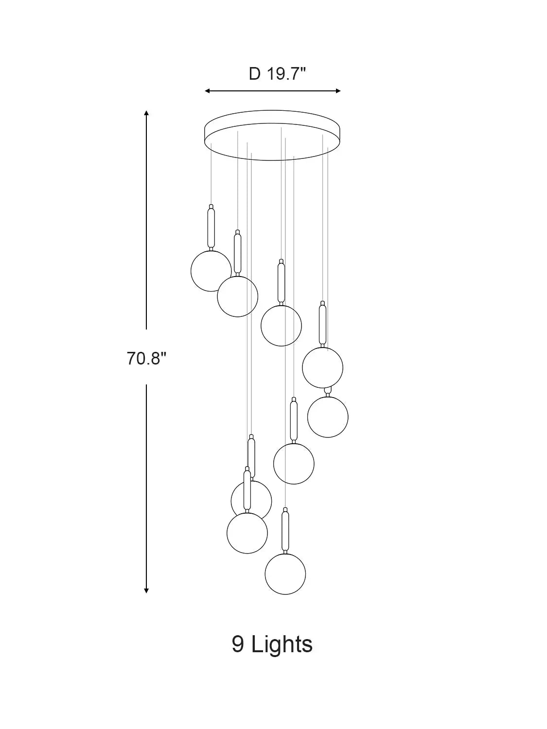 Extra Large Nordic Minimalist Long Pendant Light for Spiral Staircase/High - ceiling Room - briglamps