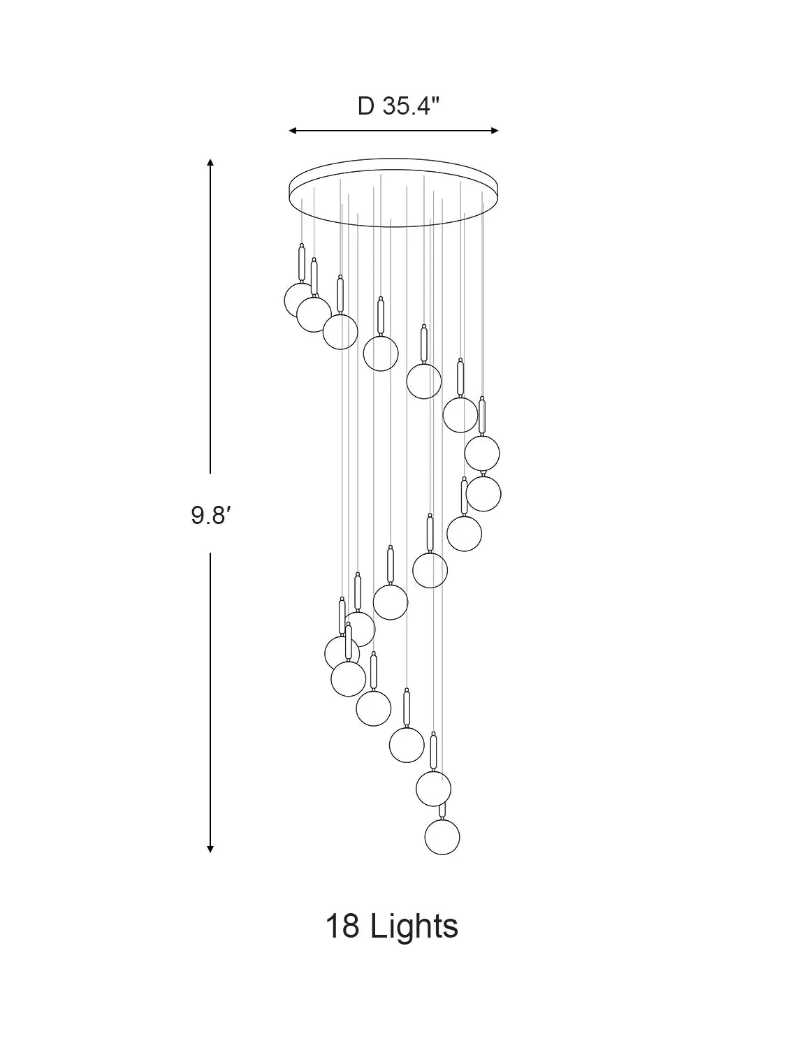 Extra Large Nordic Minimalist Long Pendant Light for Spiral Staircase/High - ceiling Room - briglamps