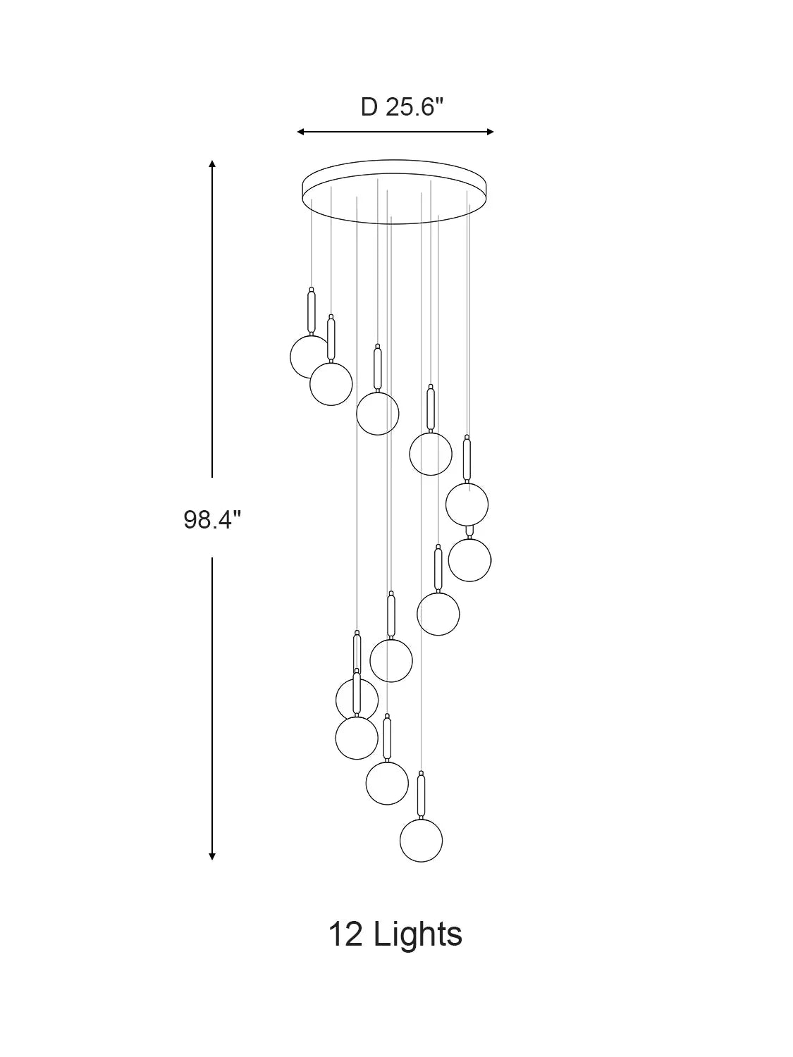 Extra Large Nordic Minimalist Long Pendant Light for Spiral Staircase/High - ceiling Room - briglamps