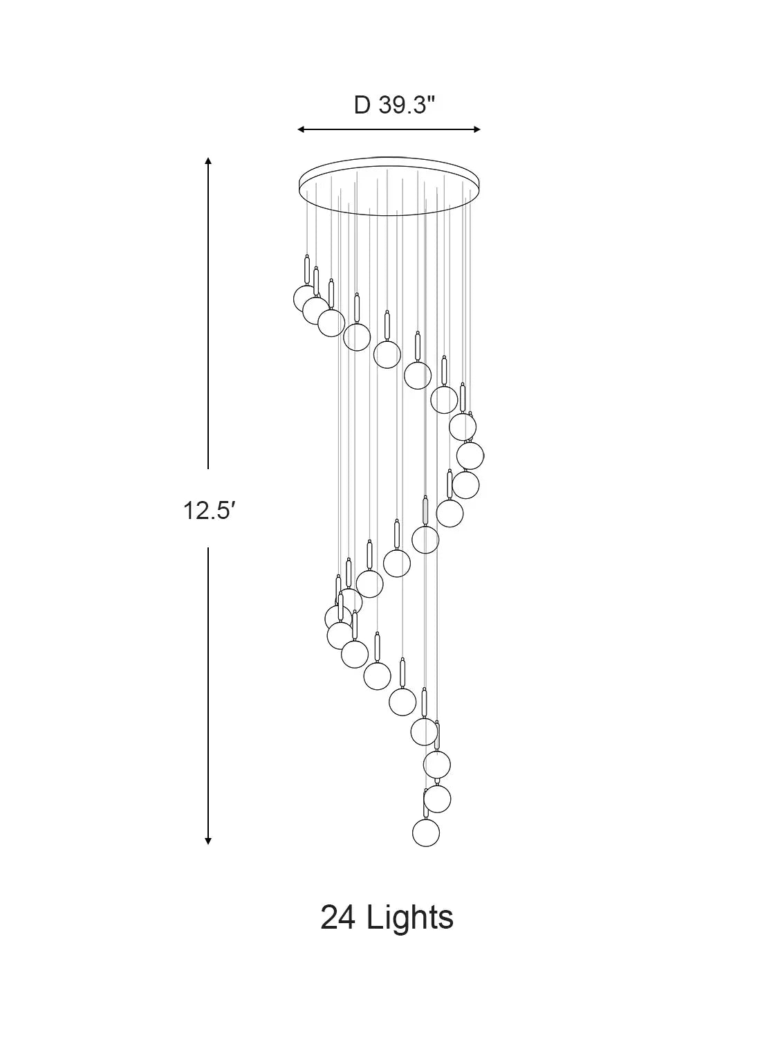 Extra Large Nordic Minimalist Long Pendant Light for Spiral Staircase/High - ceiling Room - briglamps