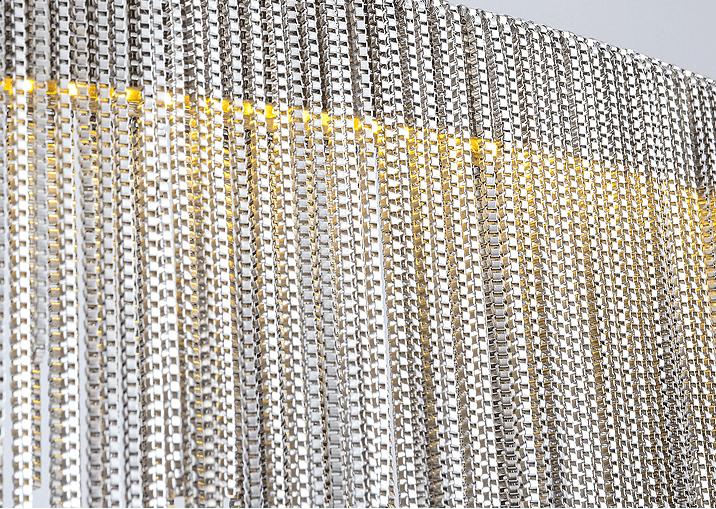 Extra Large Round Aluminum Tassel Chain Chandelier for Living/Dining Room/Villa/Duplex Hall - briglamps