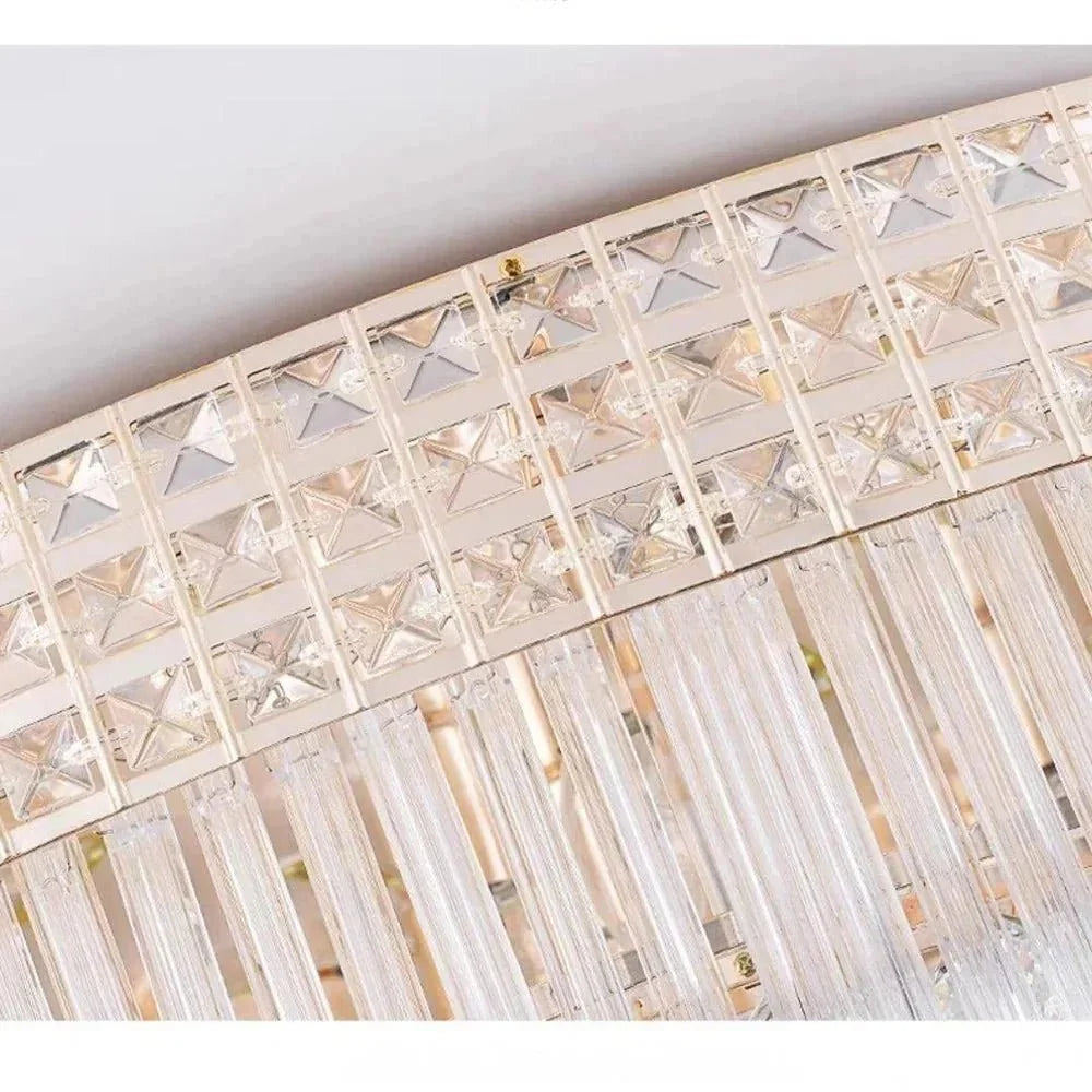 Extra Large Three Layers Round Luxury Flush Mounted Crystal Chandelier for Living Room - Brig Lighting