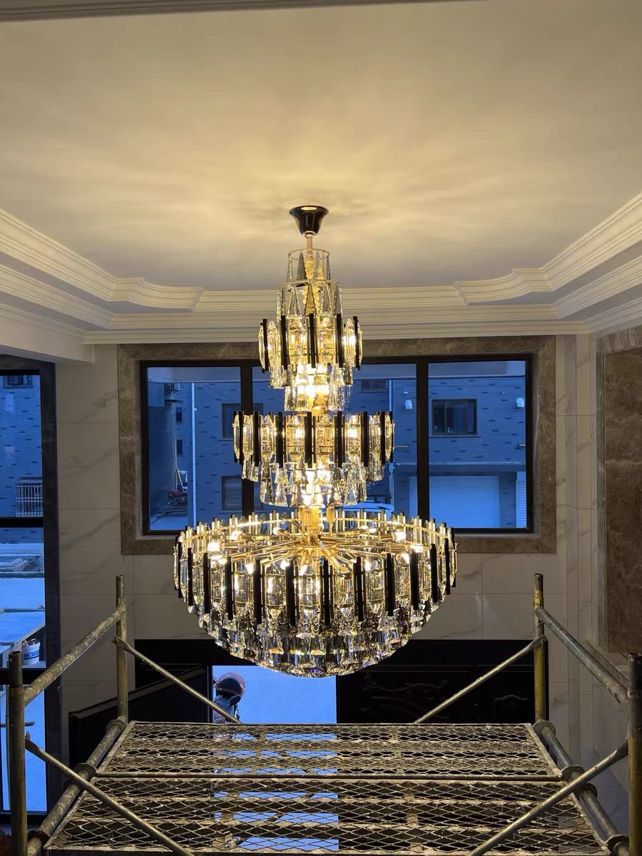 Foyer 3 Layers Extra Large Crystal Chandelier For Living Room Staircase Ceiling Lighting Fixture - briglamps