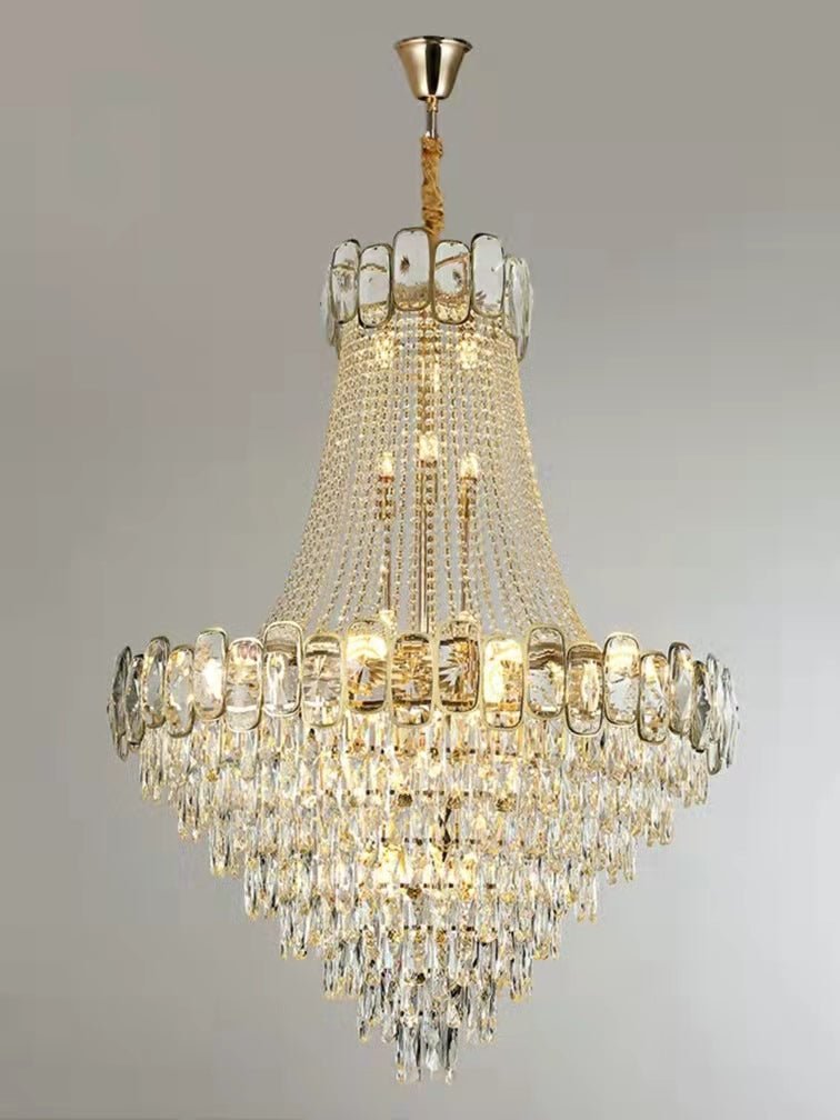 Foyer Staircase Chandelier Luxury K9 Crystal Ceiling Light For Living Room / Hallway - briglamps