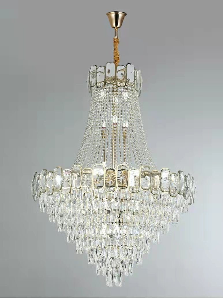 Foyer Staircase Chandelier Luxury K9 Crystal Ceiling Light For Living Room / Hallway - briglamps