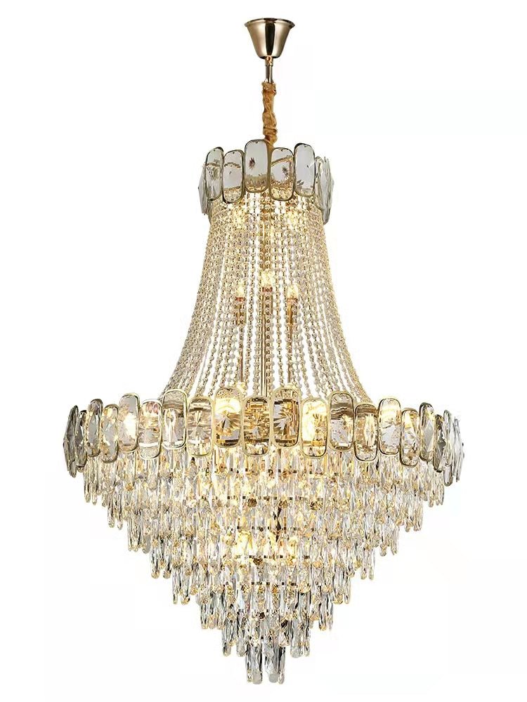 Foyer Staircase Chandelier Luxury K9 Crystal Ceiling Light For Living Room / Hallway - briglamps
