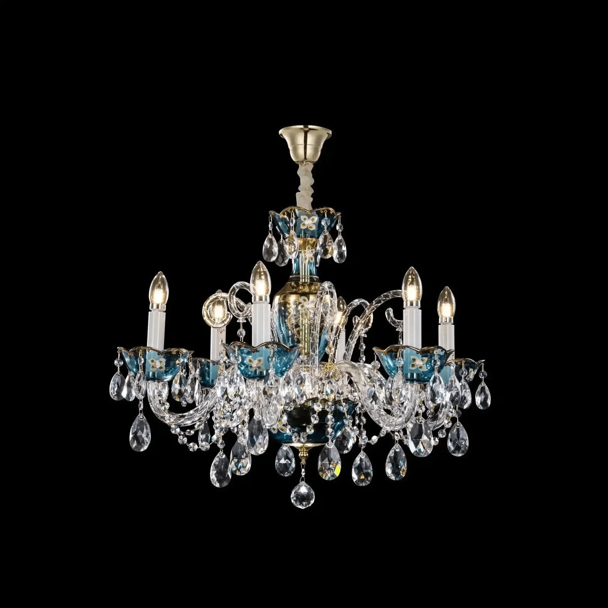 French Romantic Blue Crystal Designer Chandelier for Bedroom/Living Room/Dining Room - Brig Lighting