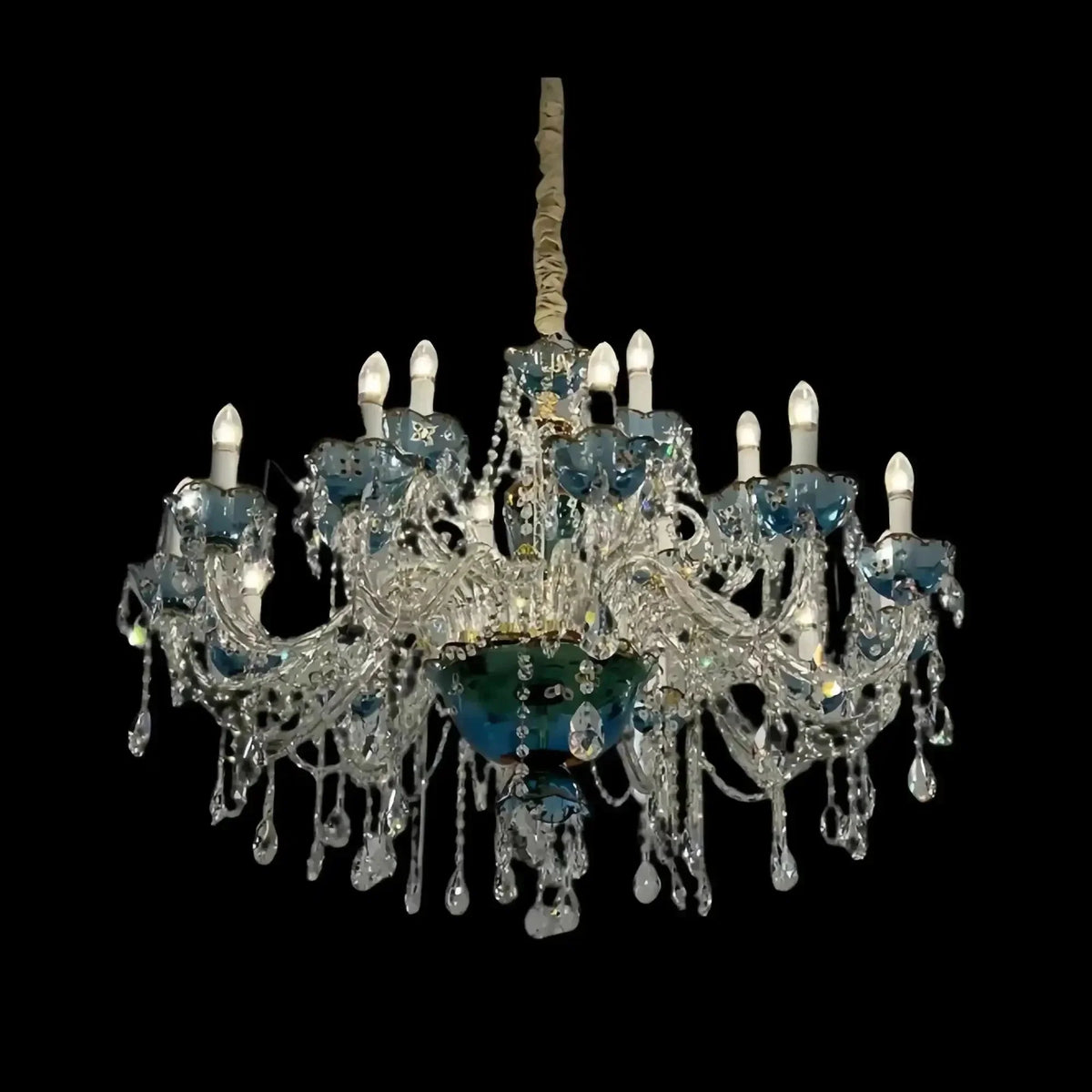 French Romantic Blue Crystal Designer Chandelier for Bedroom/Living Room/Dining Room - Brig Lighting