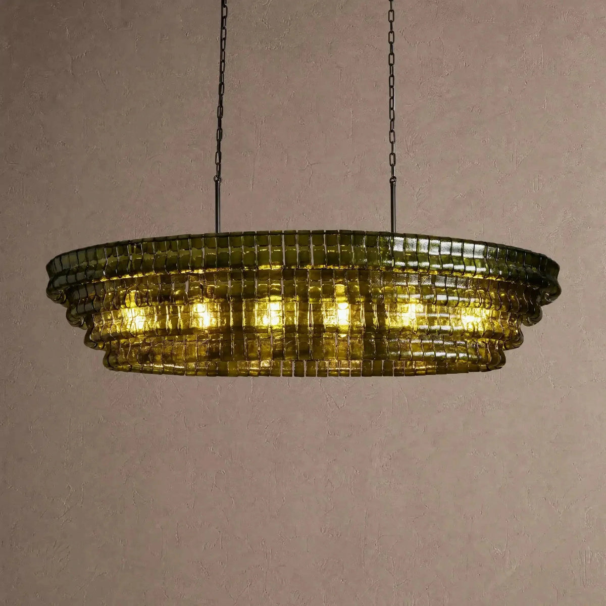 Ghiaccio Glass Oval Chandelier 54''65'' - Brig Lighting
