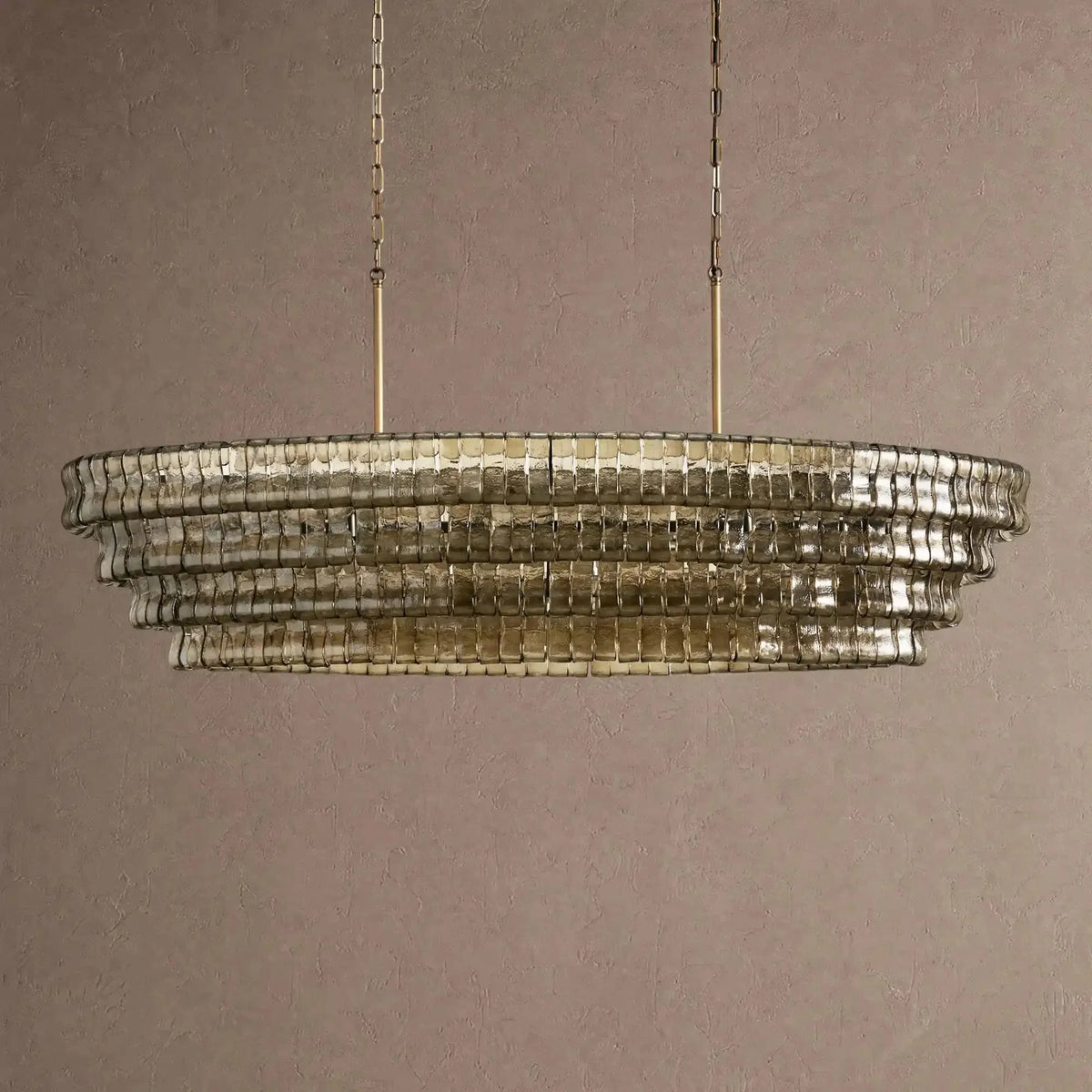 Ghiaccio Glass Oval Chandelier 54''65'' - Brig Lighting