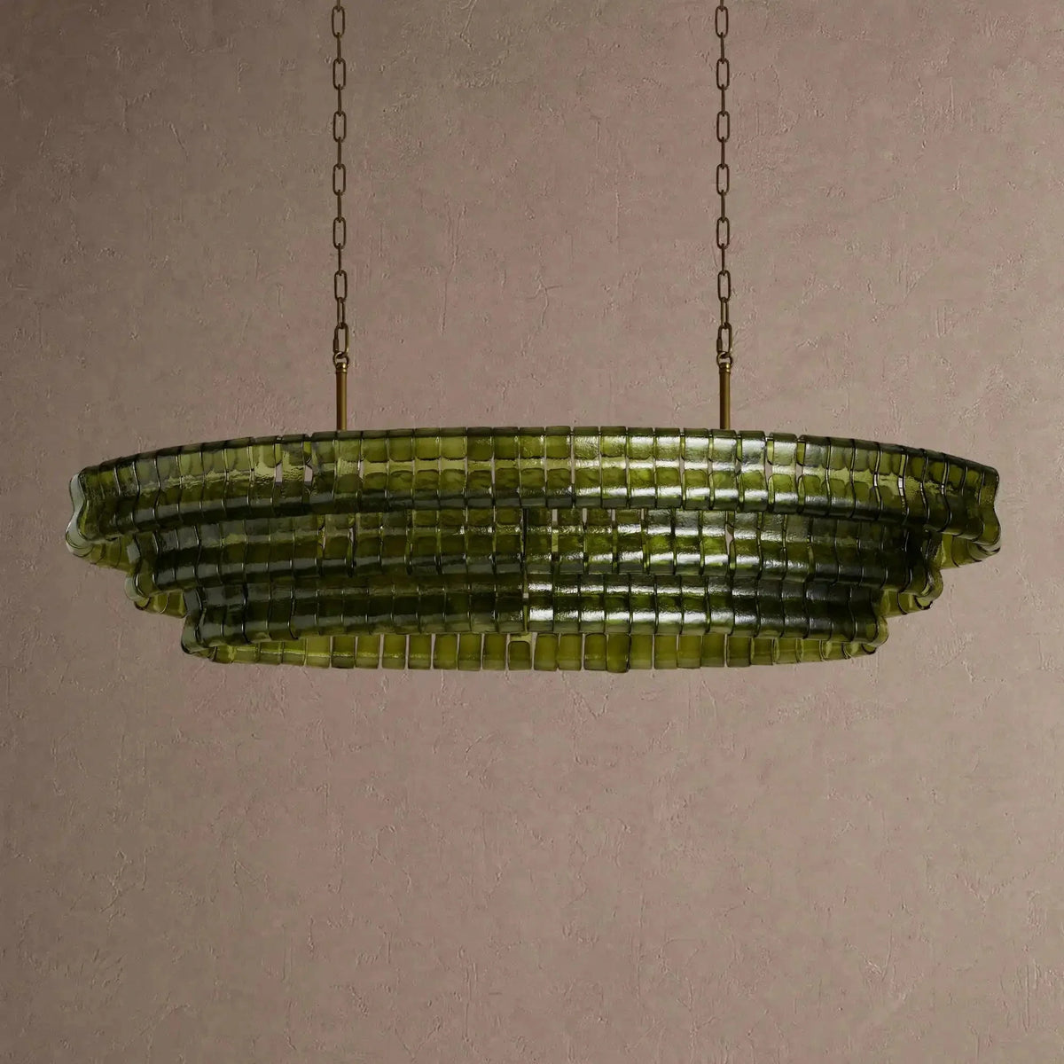 Ghiaccio Glass Oval Chandelier 54''65'' - Brig Lighting