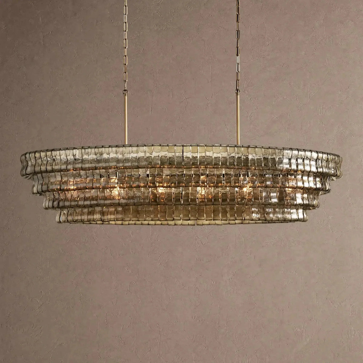 Ghiaccio Glass Oval Chandelier 54''65'' - Brig Lighting