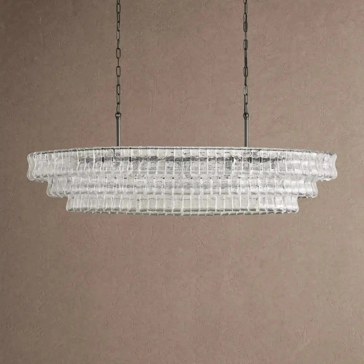 Ghiaccio Glass Oval Chandelier 54''65'' - Brig Lighting
