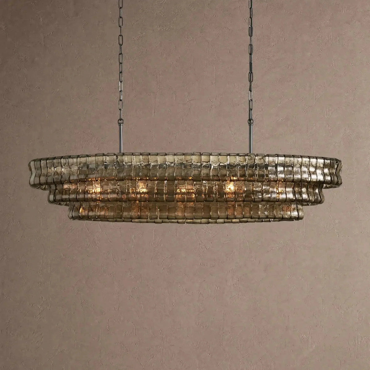 Ghiaccio Glass Oval Chandelier 54''65'' - Brig Lighting