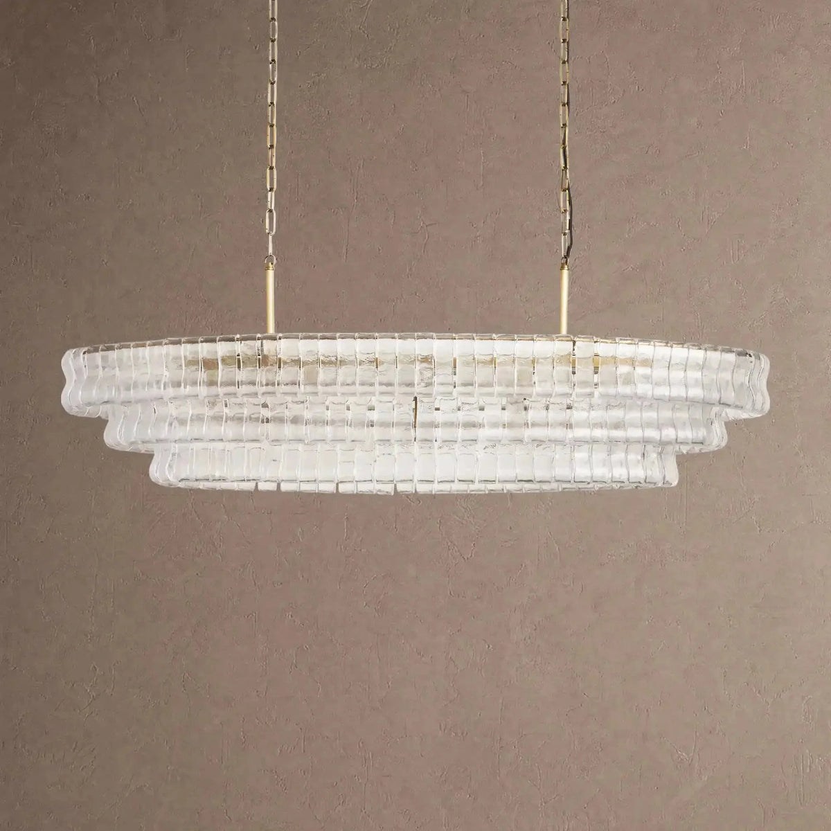 Ghiaccio Glass Oval Chandelier 54''65'' - Brig Lighting