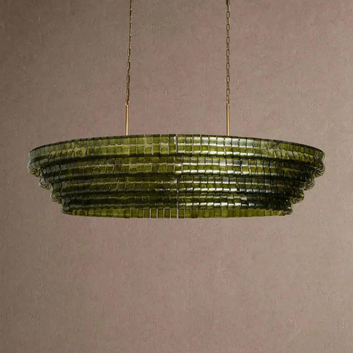 Ghiaccio Glass Oval Chandelier 54''65'' - Brig Lighting