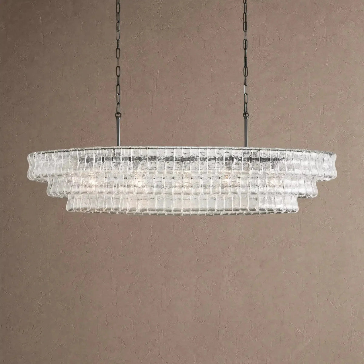 Ghiaccio Glass Oval Chandelier 54''65'' - Brig Lighting