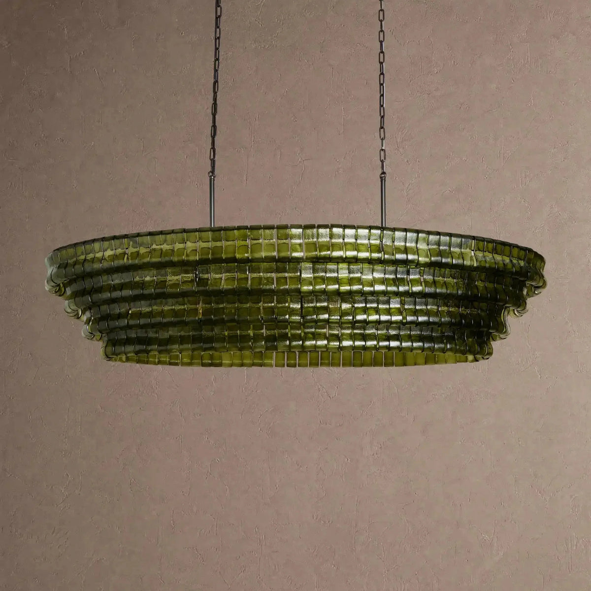 Ghiaccio Glass Oval Chandelier 54''65'' - Brig Lighting