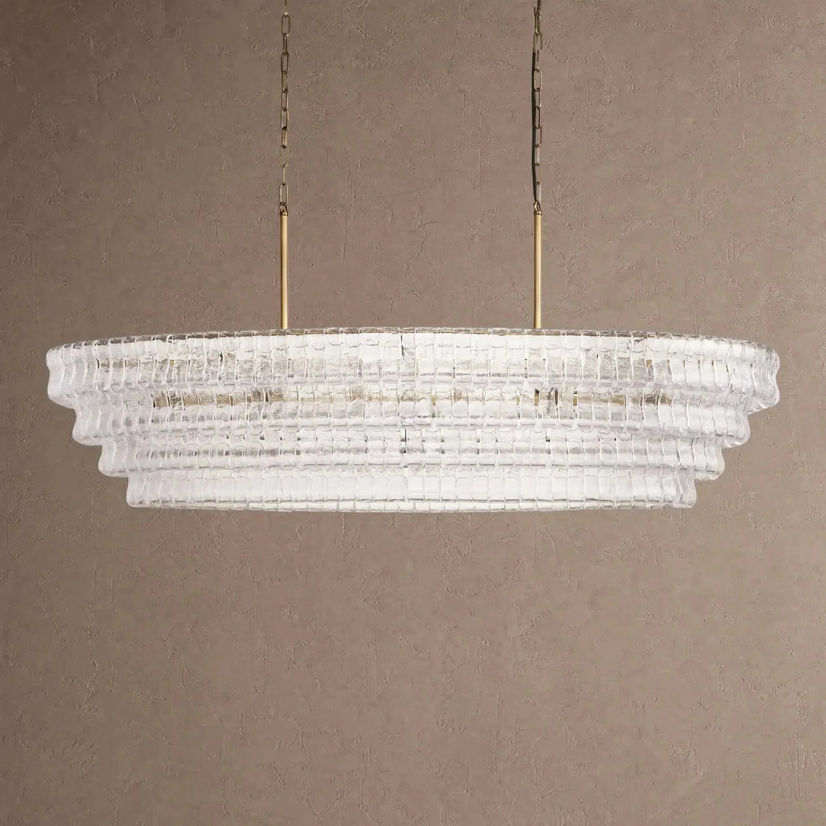 Ghiaccio Glass Oval Chandelier 54''65'' - Brig Lighting