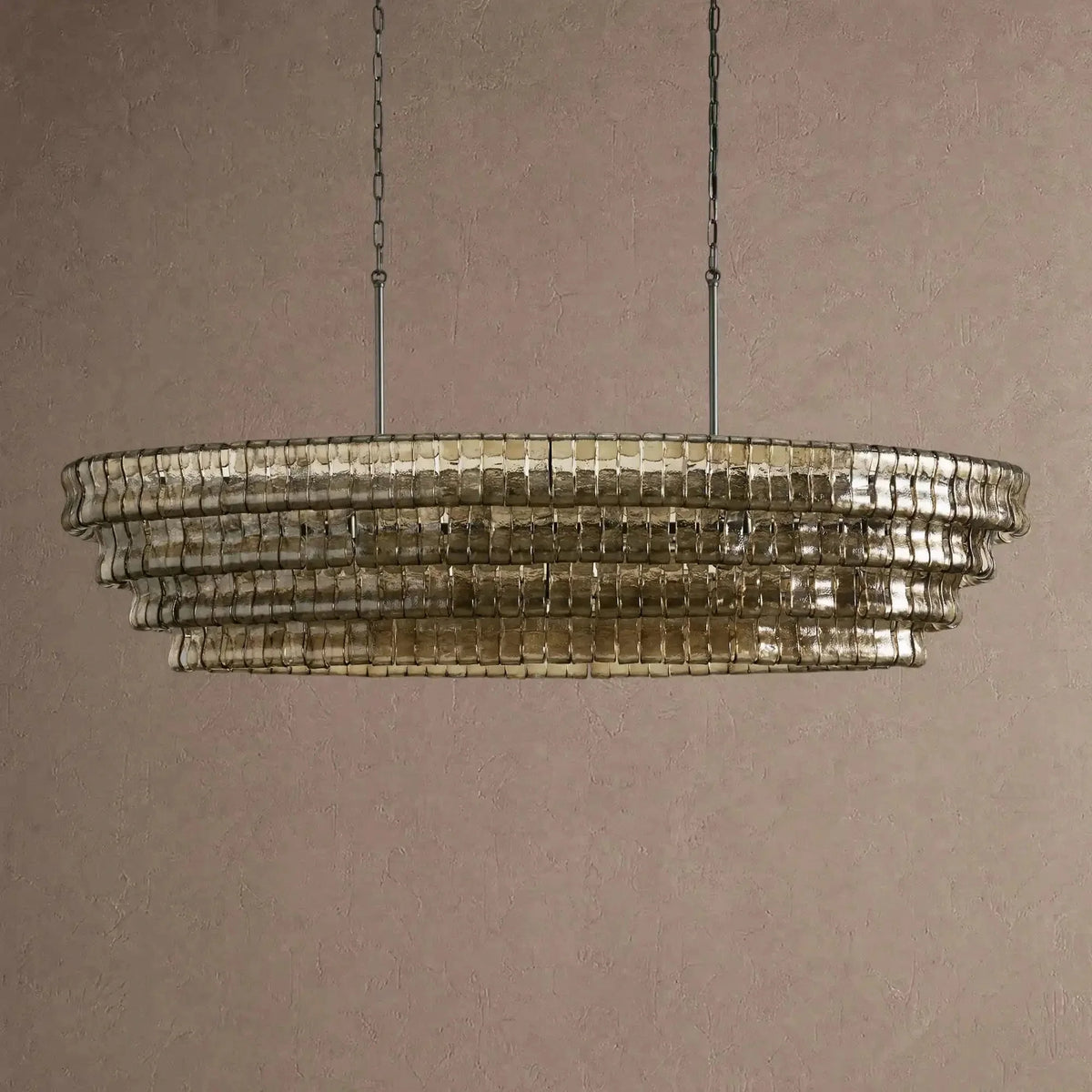 Ghiaccio Glass Oval Chandelier 54''65'' - Brig Lighting