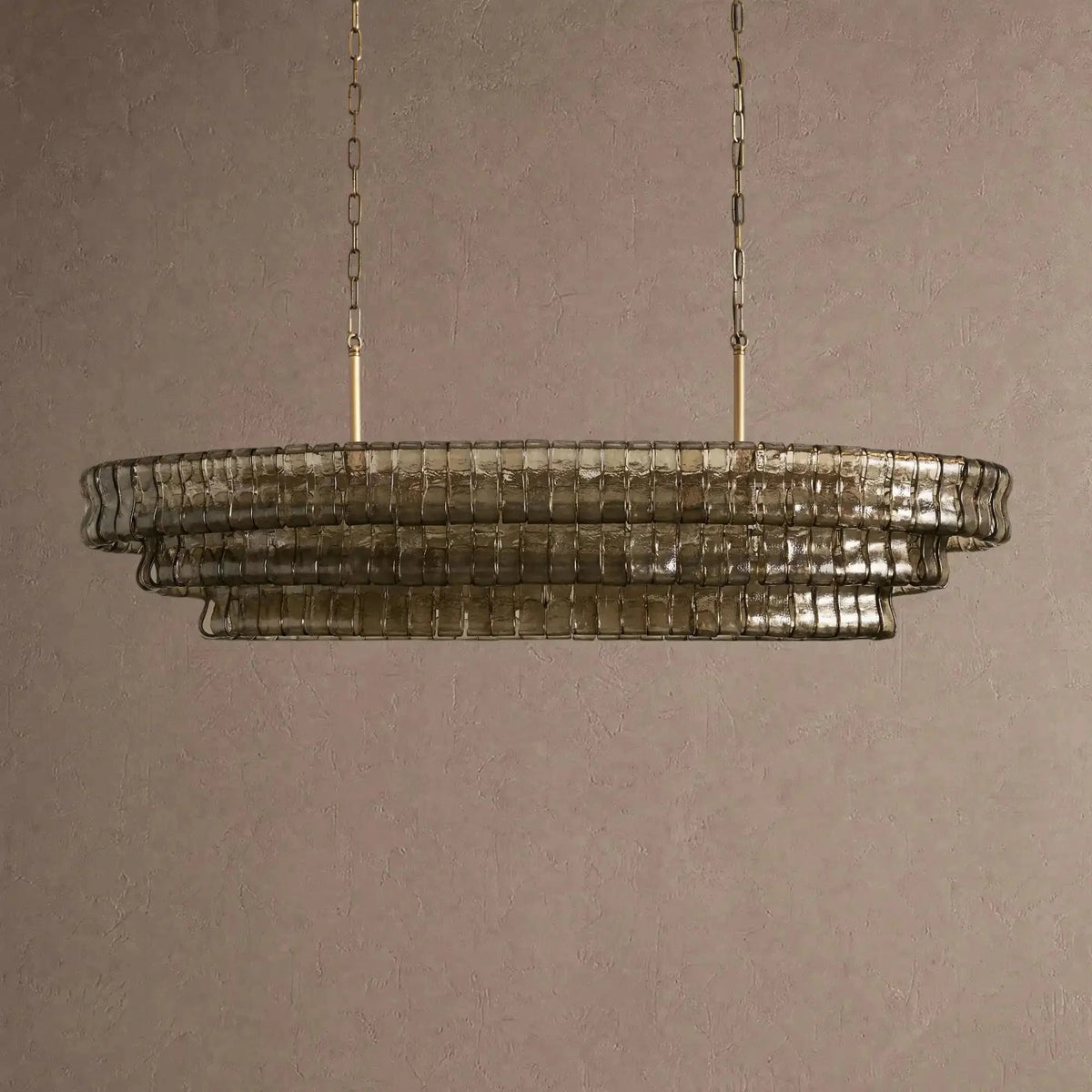 Ghiaccio Glass Oval Chandelier 54''65'' - Brig Lighting