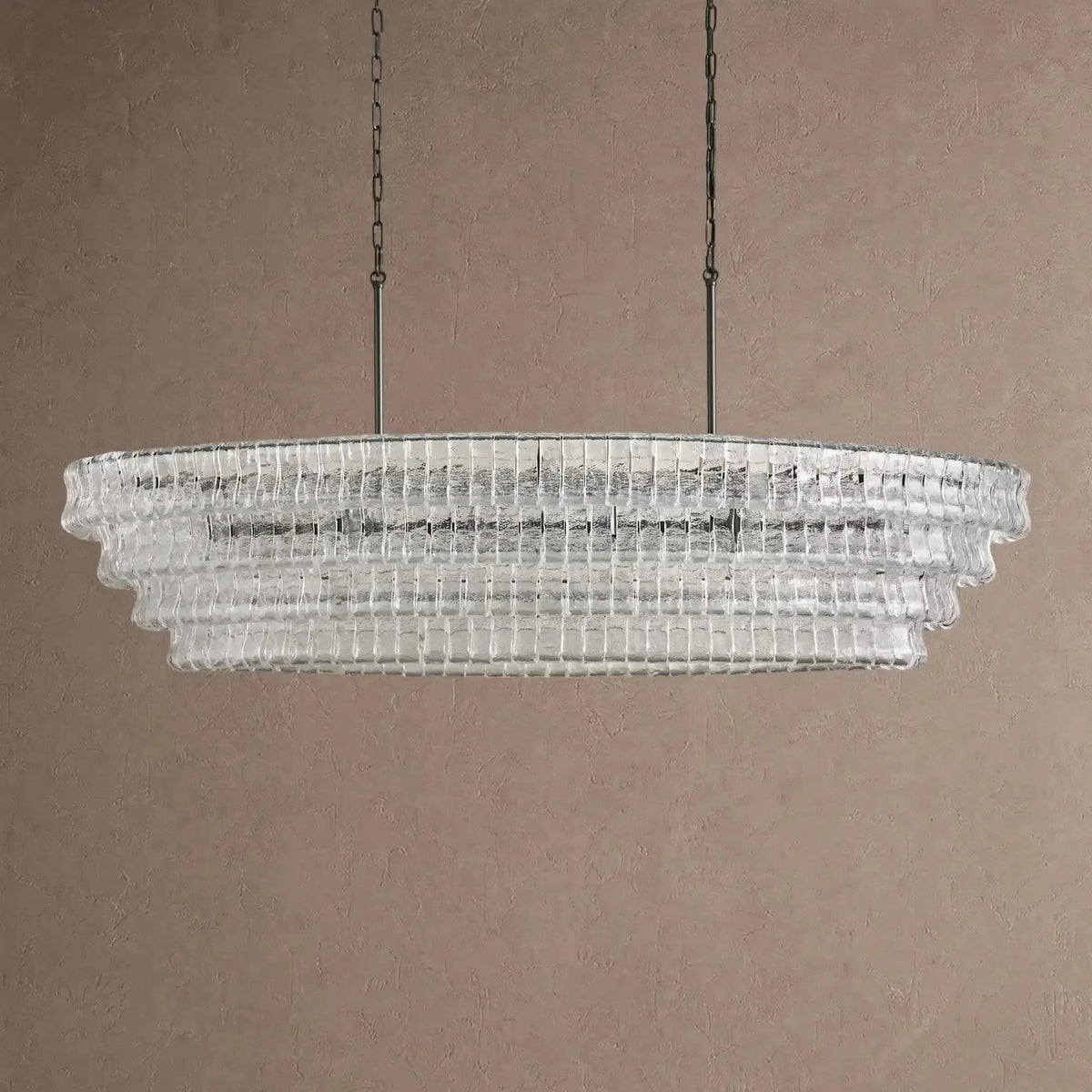 Ghiaccio Glass Oval Chandelier 54''65'' - Brig Lighting