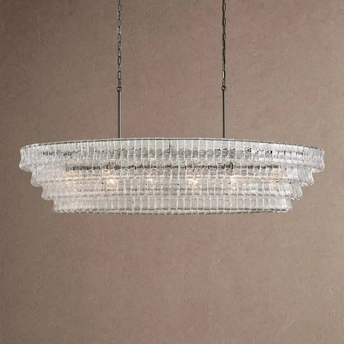 Ghiaccio Glass Oval Chandelier 54''65'' - Brig Lighting