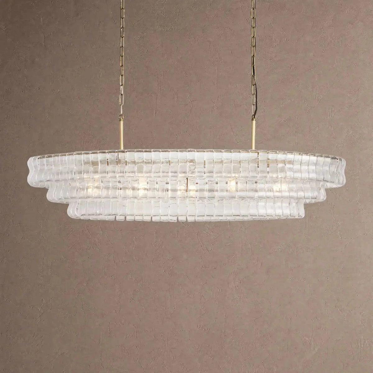 Ghiaccio Glass Oval Chandelier 54''65'' - Brig Lighting