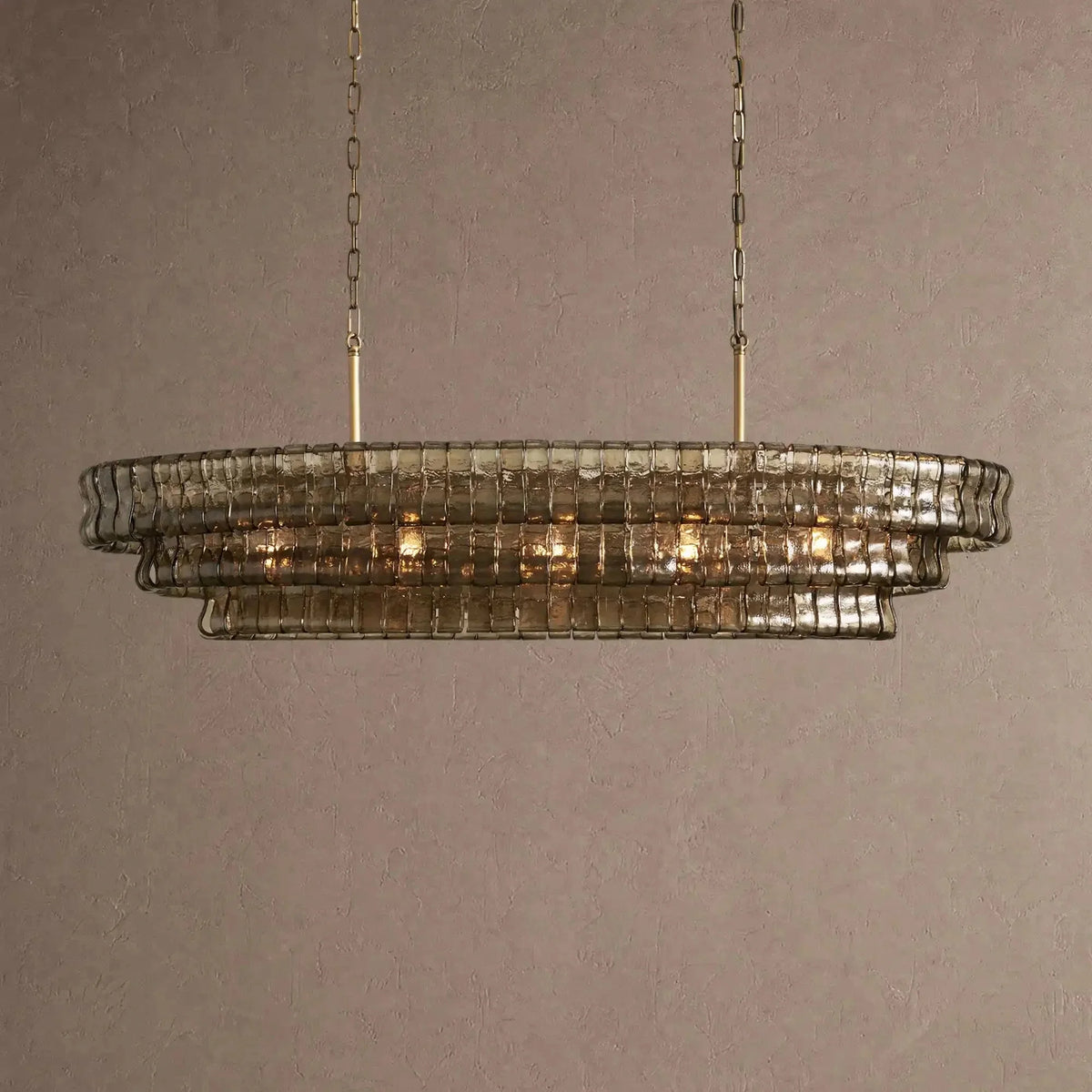 Ghiaccio Glass Oval Chandelier 54''65'' - Brig Lighting