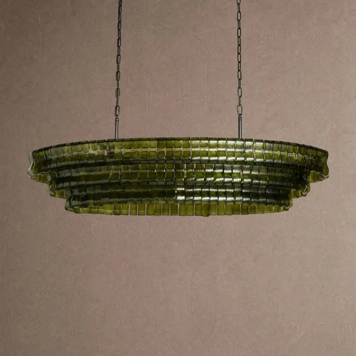 Ghiaccio Glass Oval Chandelier 54''65'' - Brig Lighting