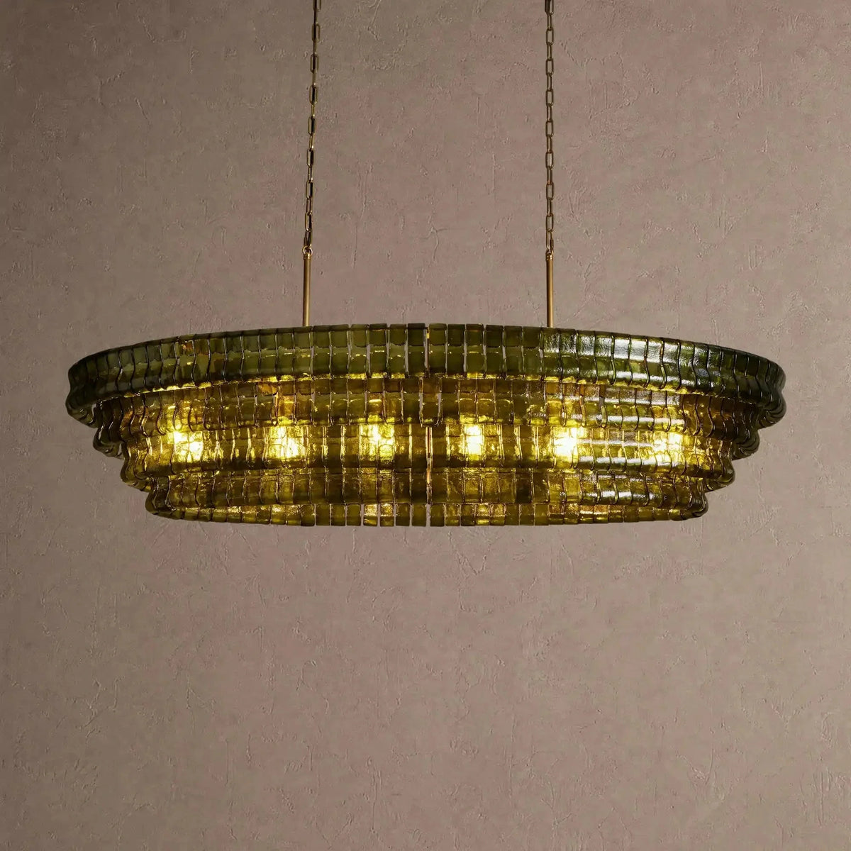Ghiaccio Glass Oval Chandelier 54''65'' - Brig Lighting