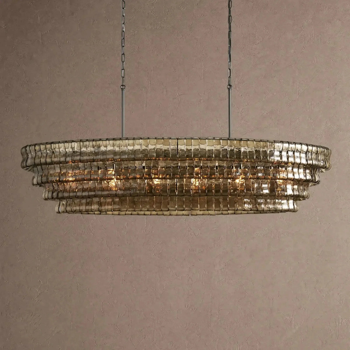 Ghiaccio Glass Oval Chandelier 54''65'' - Brig Lighting