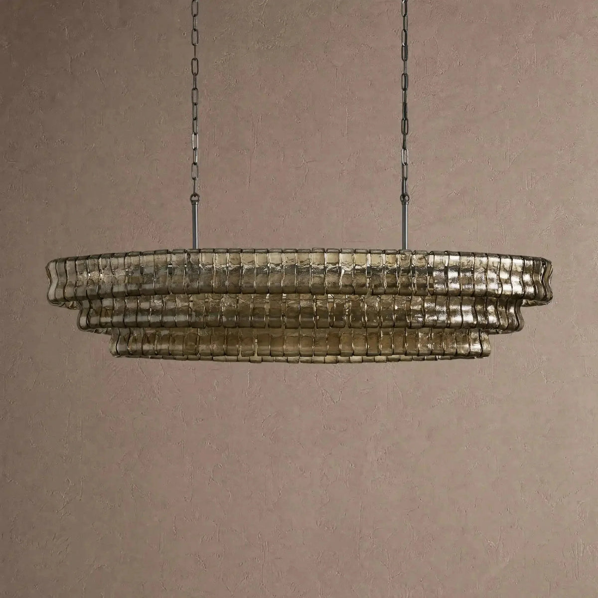 Ghiaccio Glass Oval Chandelier 54''65'' - Brig Lighting