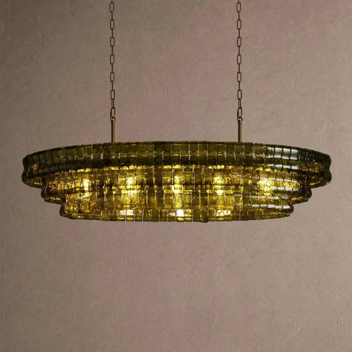 Ghiaccio Glass Oval Chandelier 54''65'' - Brig Lighting