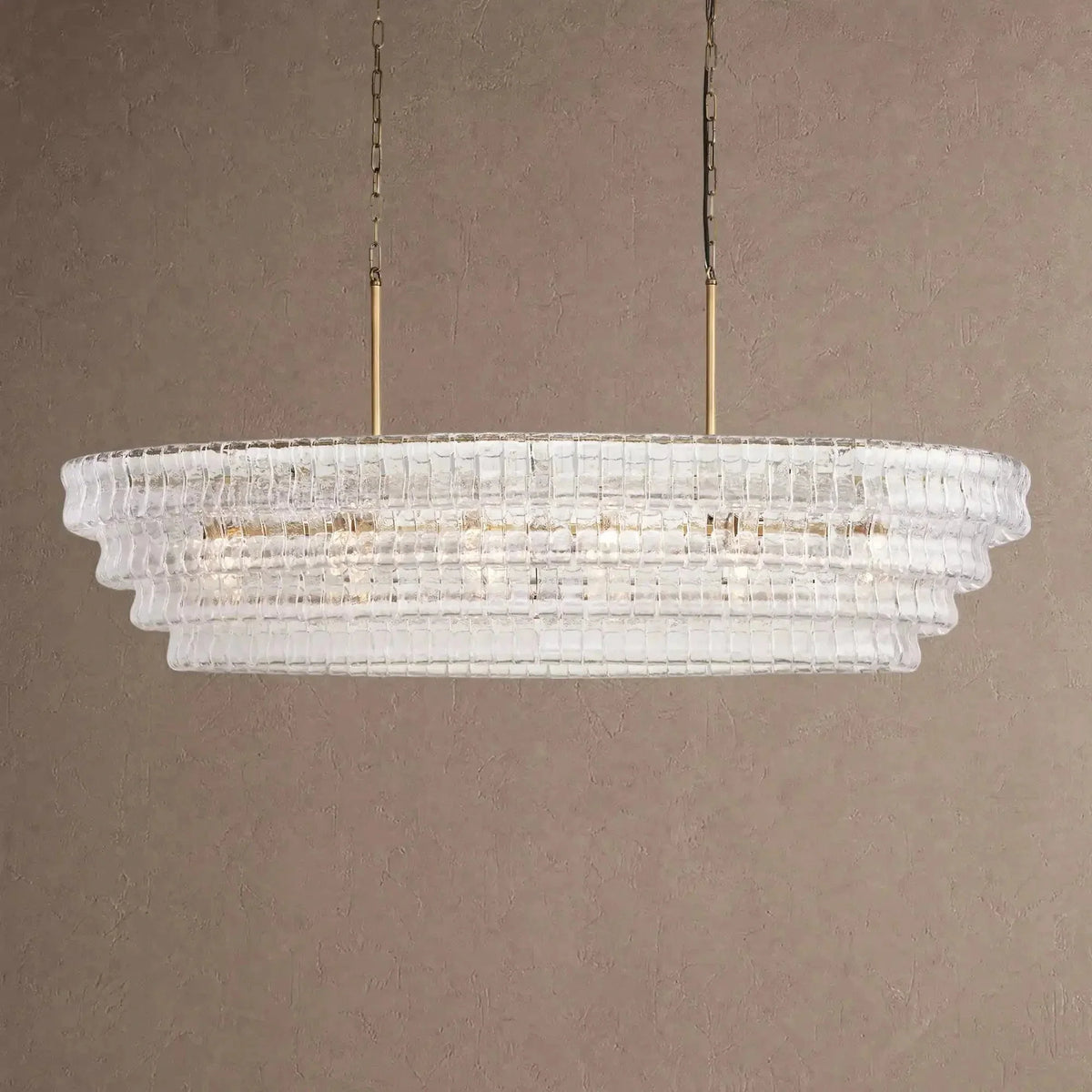 Ghiaccio Glass Oval Chandelier 54''65'' - Brig Lighting