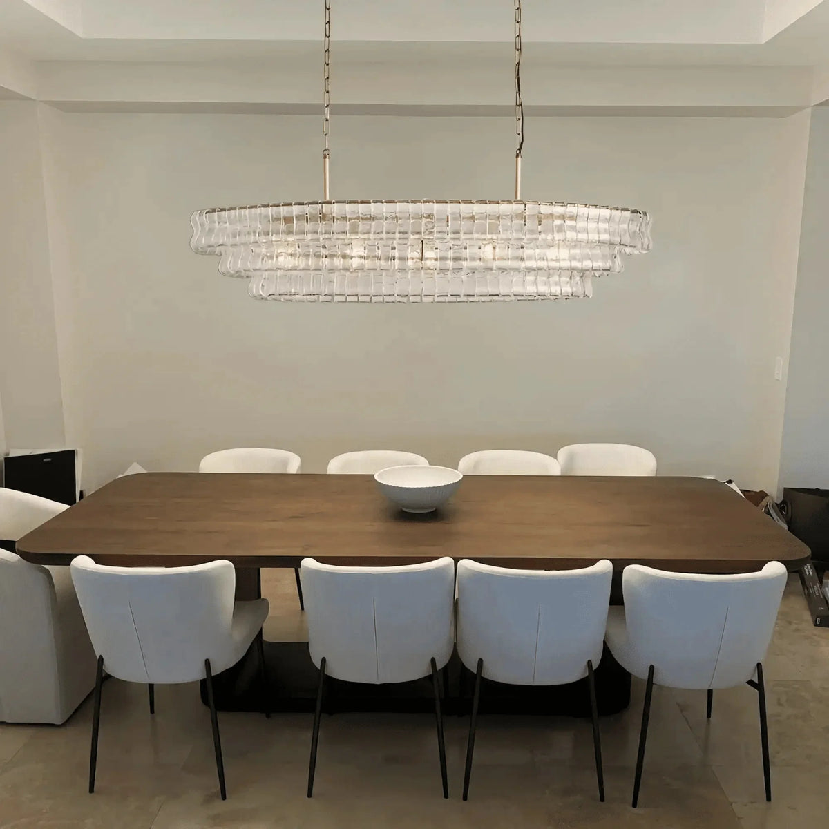 Ghiaccio Glass Oval Chandelier 54''65'' - Brig Lighting