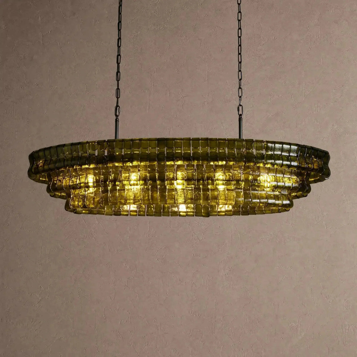 Ghiaccio Glass Oval Chandelier 54''65'' - Brig Lighting