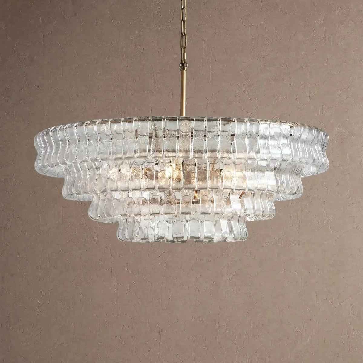 Ghiaccio Glass Round Chandelier 24" 36" 48" 60" - Brig Lighting