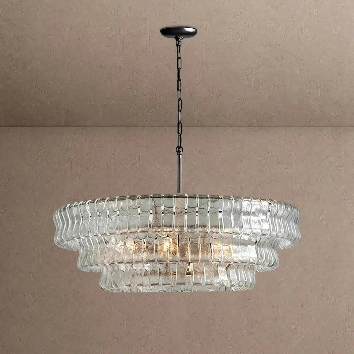 Ghiaccio Glass Round Chandelier 24" 36" 48" 60" - Brig Lighting