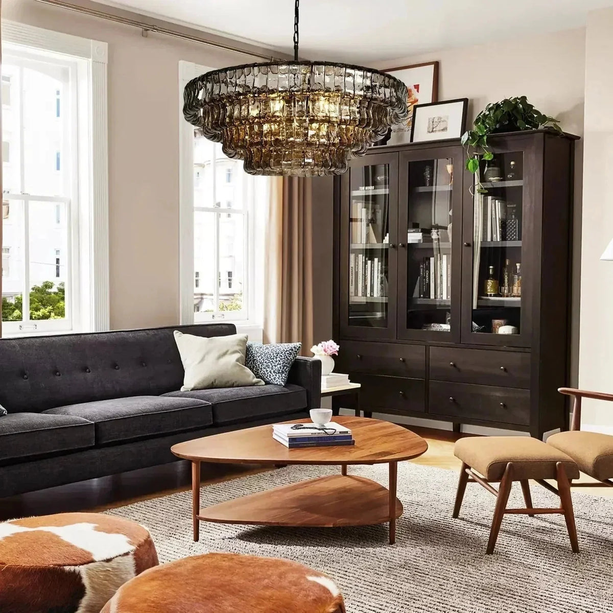 Ghiaccio Glass Round Chandelier 24" 36" 48" 60" - Brig Lighting