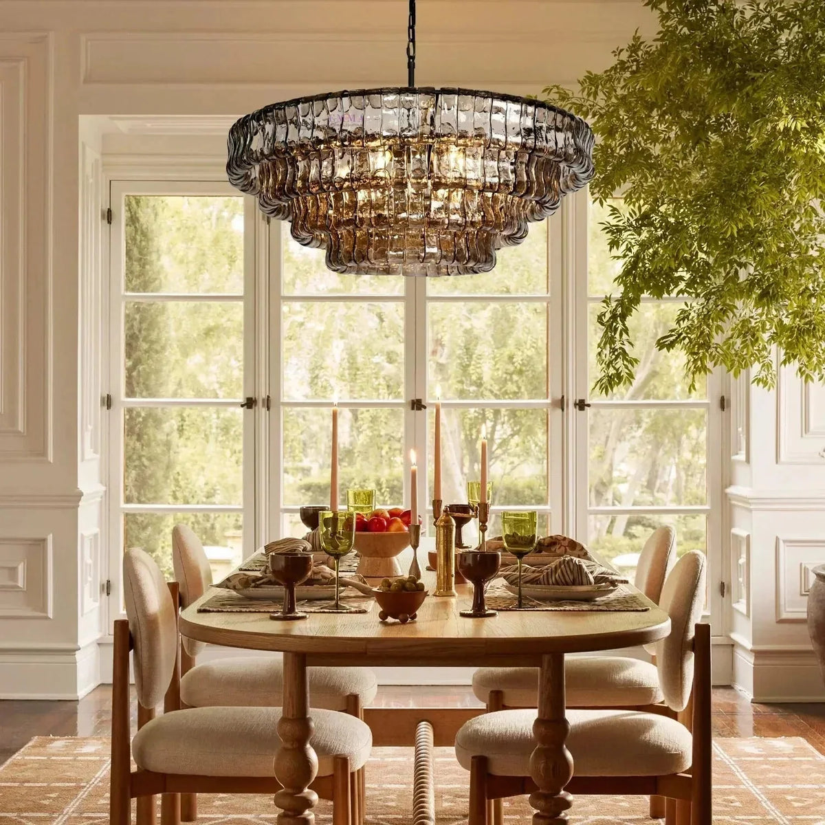 Ghiaccio Glass Round Chandelier 24" 36" 48" 60" - Brig Lighting
