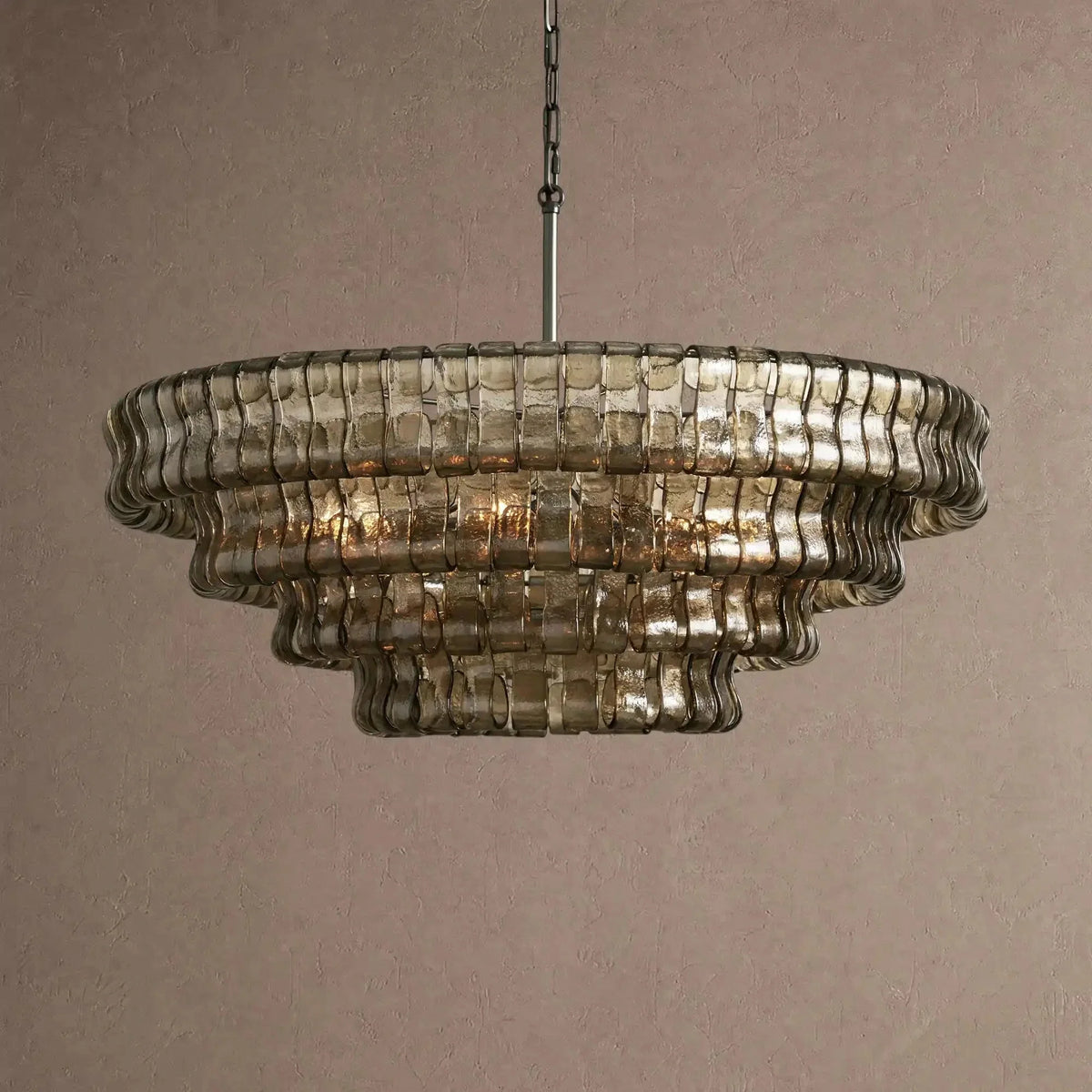 Ghiaccio Glass Round Chandelier 24" 36" 48" 60" - Brig Lighting