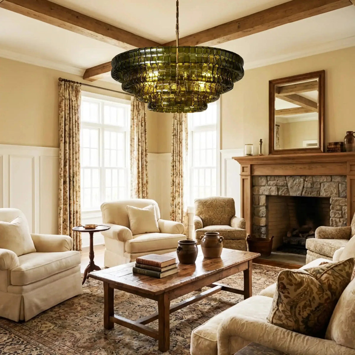Ghiaccio Glass Round Chandelier 24" 36" 48" 60" - Brig Lighting
