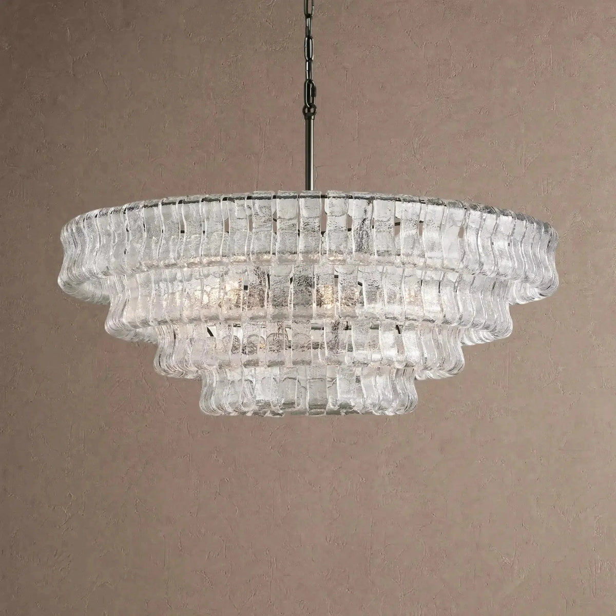 Ghiaccio Glass Round Chandelier 24" 36" 48" 60" - Brig Lighting