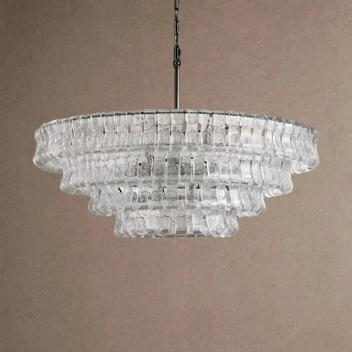 Ghiaccio Glass Round Chandelier 24" 36" 48" 60" - Brig Lighting