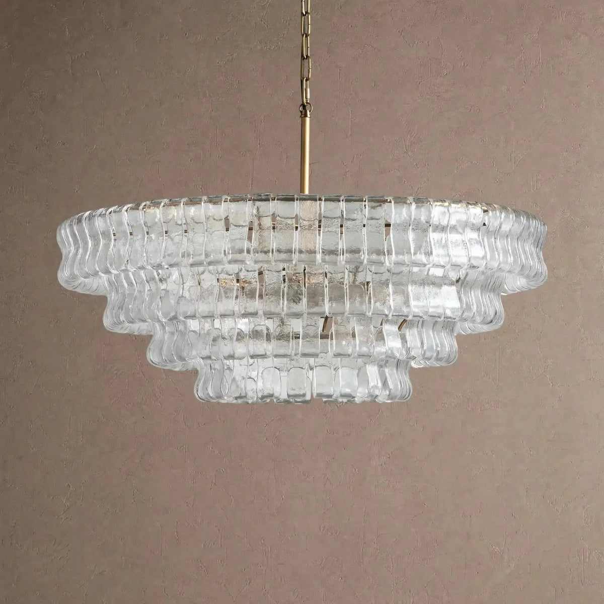 Ghiaccio Glass Round Chandelier 24" 36" 48" 60" - Brig Lighting